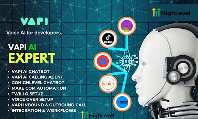 Gig Preview - Vapi ai voice call, gohighlevel booking, make com automation, vapi ai chat bot