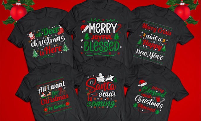 Gig Preview - Create a creative christmas t shirt design