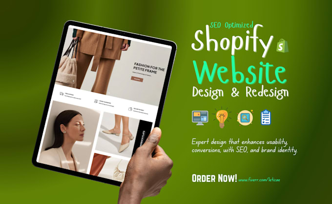 Gig Preview - Shopify website development, shopify store design, shopify website redesign