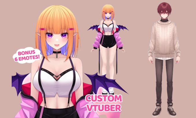 Gig Preview - Design and rig live2d anime vtuber 3d model vseeface vworld vtuber commission