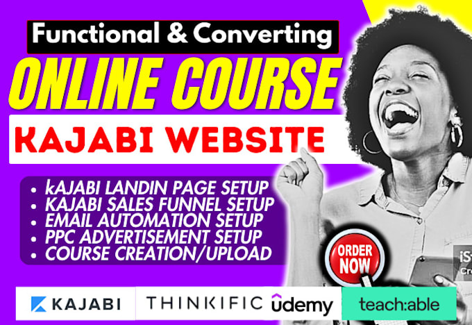 Gig Preview - Create online course kajabi website, kajabi landing page, and course upload