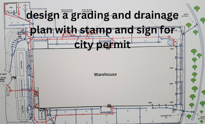 Gig Preview - Design a grading and drainage plan with stamp and sign for city permit