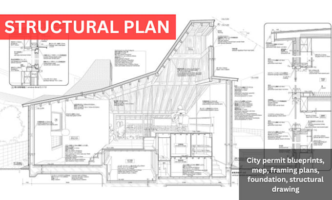 Gig Preview - Draft city permit blueprints, mep, framing plans, foundation, structural drawing