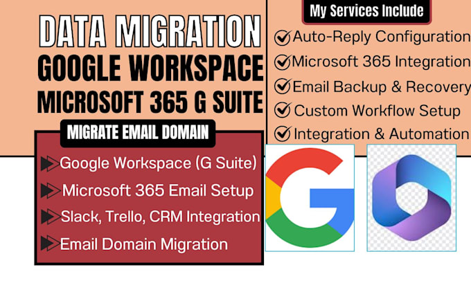 Gig Preview - Setup migrate email domain to google workspace microsoft 365 data email g suite