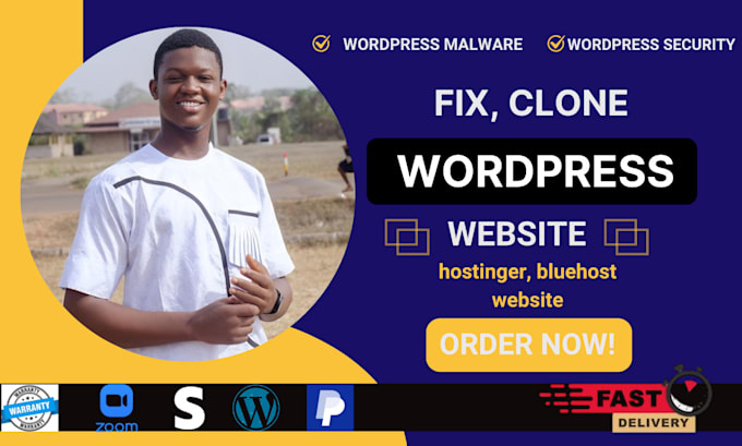 Gig Preview - Fix clone hostinger bluehost wordpress malware wordpress domain wordpress plugin