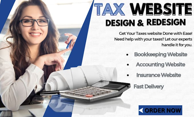 Gig Preview - Create bookkeeping website, tax finance website, accounting website, insurance