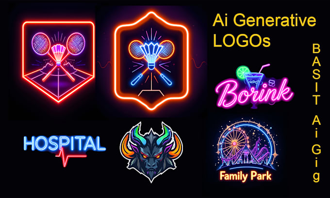 Gig Preview - Make neon signs and logo mascot using ai tools