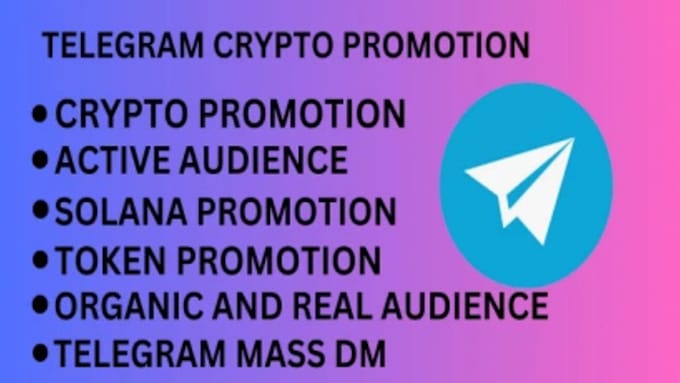 Gig Preview - Crypto telegram promotion, memecoin, pump fun, forex promotion, massdm