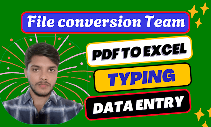 Gig Preview - Convert pdf to excel, data entry, copy image to excel or word, image typing job