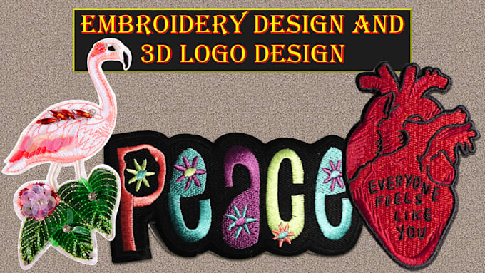 Gig Preview - Do embroidery design, embroidery digitizing and 3d logo design