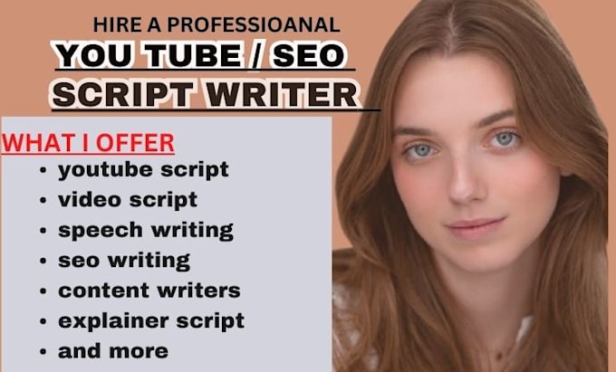 Gig Preview - Write compelling, SEO friendly youtube scripts to boost engagement scriptwriting