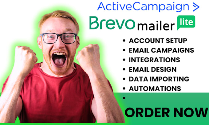 Gig Preview - Setup brevo email marketing brevo email campaign  mailerlite active campaign