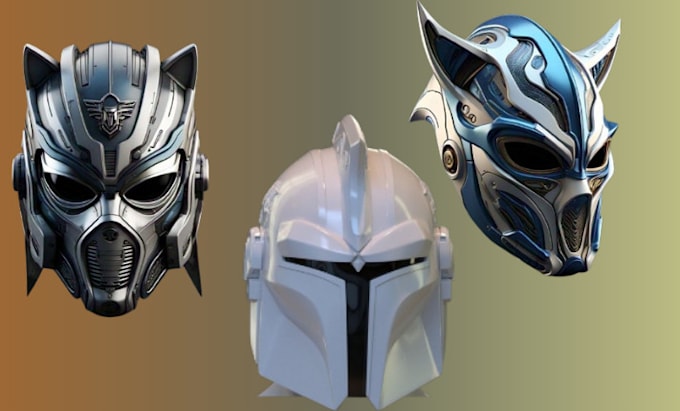 Gig Preview - Model 3d helmet 3d mask custom helmet cosplay mask mask cosplay for 3d printing