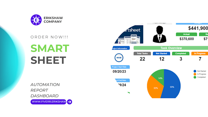 Gig Preview - Setup smartsheet automation, dashboards and reports