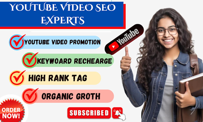 Gig Preview - Be organic youtube video SEO expert for fast ranking