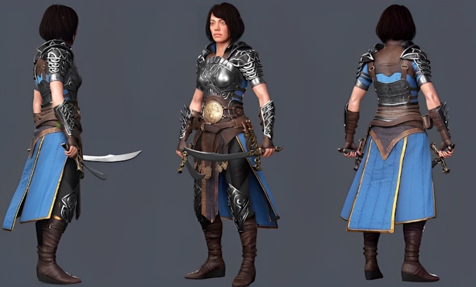 Gig Preview - Do 3d realistic game character 3d game assets with clothing and pbr textures