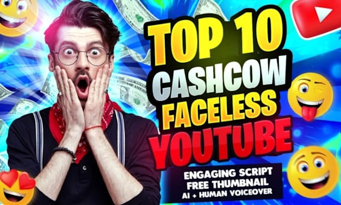 Gig Preview - Create top 10 automated cash cow videos youtube cash cow channel faceless video