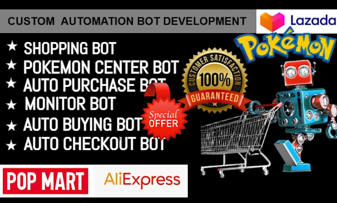 Gig Preview - Make  pokemon center bot, auto purchase bot, shopping bot, auto checkout bot