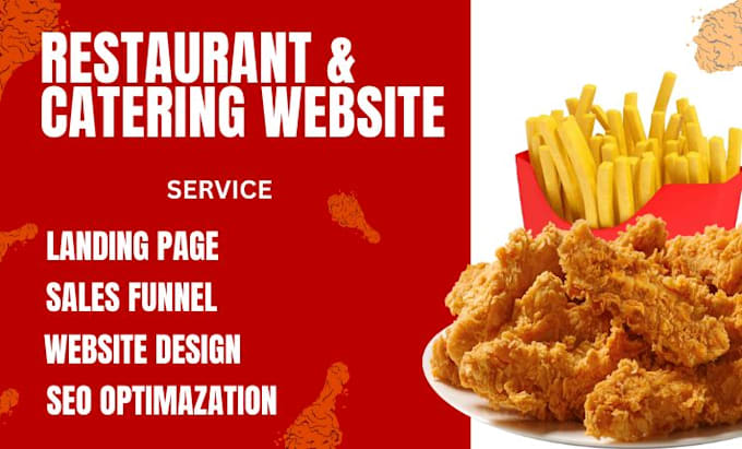 Gig Preview - Catering and restaurant website design, squarespace, food delivery and cuisine