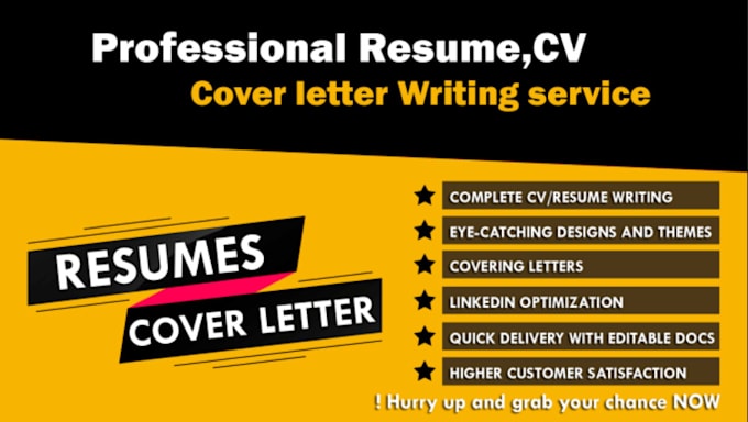 Gig Preview - Write professional resume writing, CV and cover letter