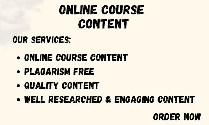 Gig Preview - Write online course content for any subject