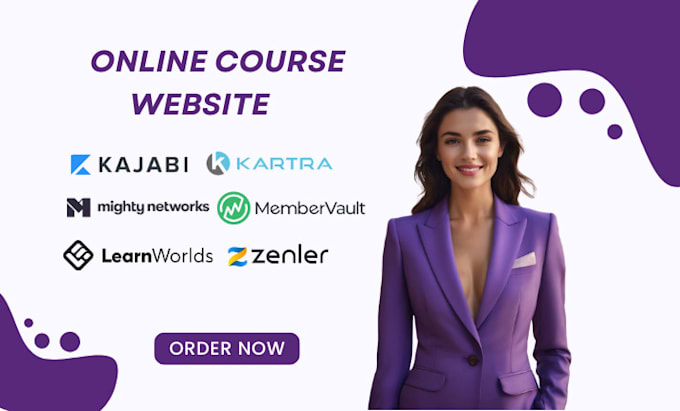 Gig Preview - Design kajabi kartra mighty network membervault learnworlds zenler website