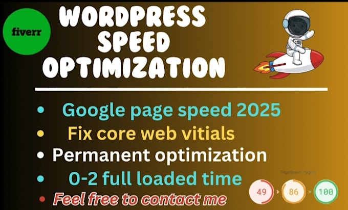 Gig Preview - Do wordpress speed optimization for google page speed insights