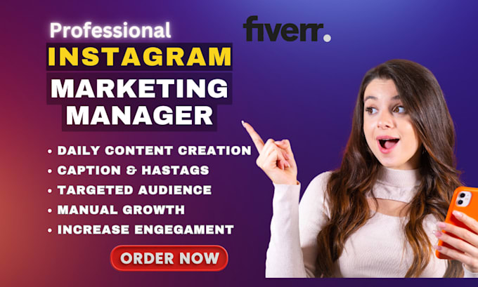 Gig Preview - Be instagram marketing manager for growth and engagement