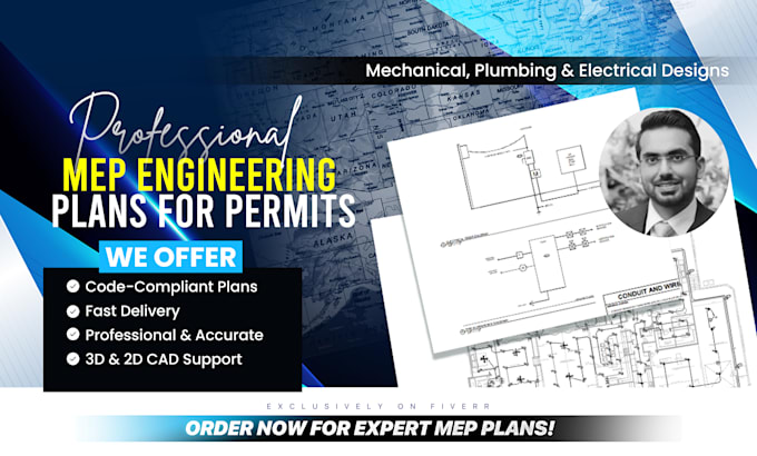 Gig Preview - Create mep, hvac, plumbing, and electrical engineering drawings for permits