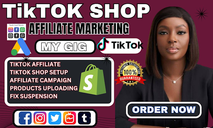 Gig Preview - Help you in tiktok shop affiliate marketing