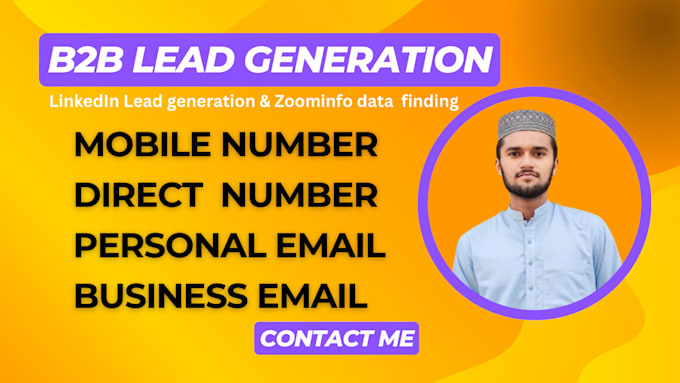 Gig Preview - Collect direct phone, personal email mobile phone number for b2b lead gen work