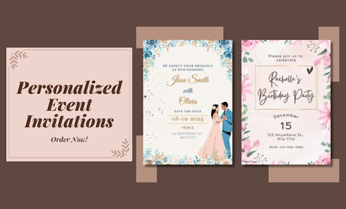 Gig Preview - Design custom invitation cards for weddings, birthdays and more