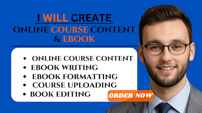 Gig Preview - Create online course content, digital marketing ebook, kajabi course creation