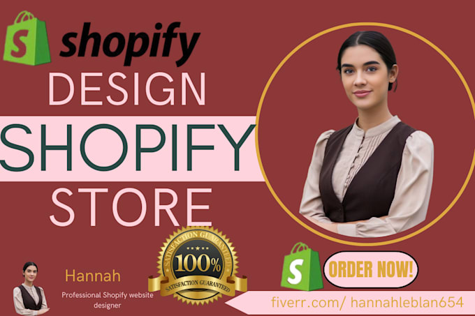 Gig Preview - Create shopify store, build shopify website design, shopify dropshipping website