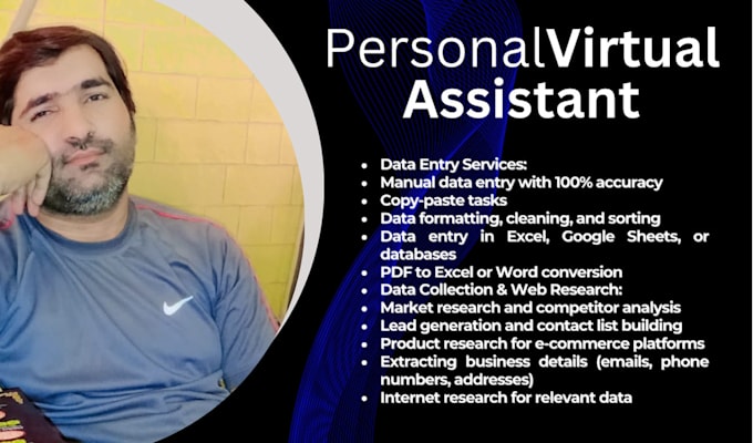 Gig Preview - Be your personal virtual assistant for data entry and data collection