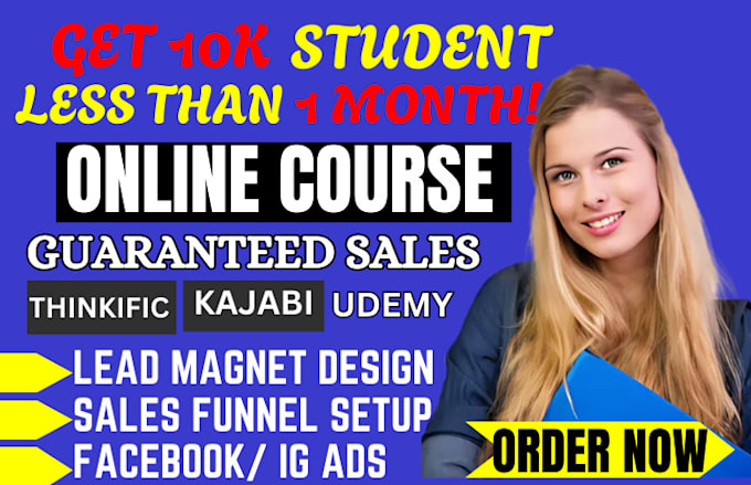 Gig Preview - Do online course promotion online ebook marketing sales funnel