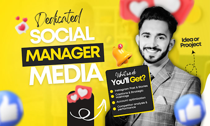 Gig Preview - Be your dedicated social media manager, content creator for facebook, instagram