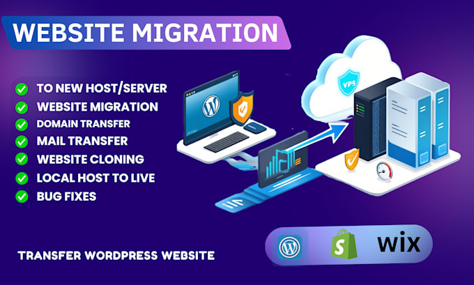 Gig Preview - Migrate, backup, transfer, or move your wordpress website to hostinger quickly