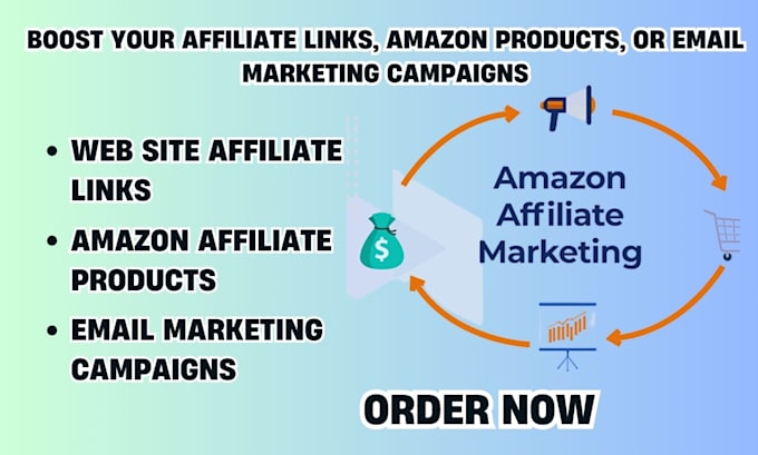 Gig Preview - Do web sites affiliate link promotion amazon email marketing