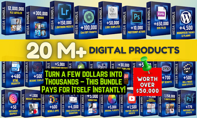 Bestseller - provide 20 million digital products with resell rights for passive income