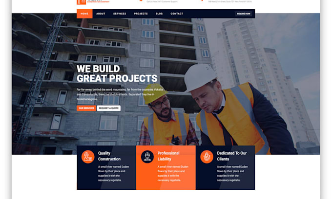 Gig Preview - Build a responsive earthwork website earthwork landing page wordpress website