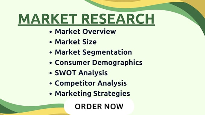 Gig Preview - Do market research, swot analysis, competitor analysis