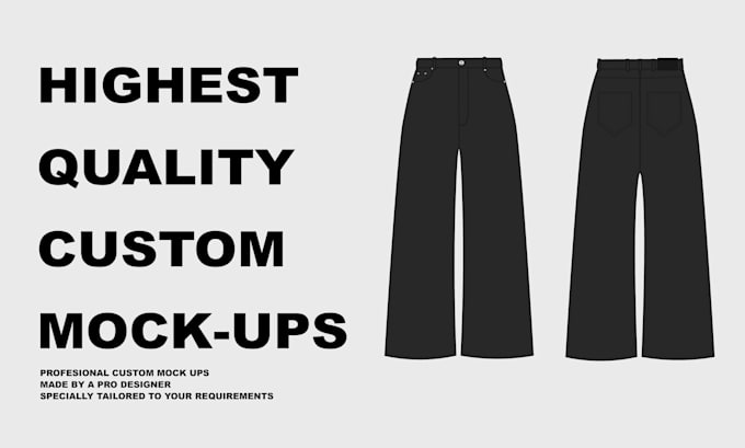 Gig Preview - Design custom streetwear pants clothing mockups and techpack