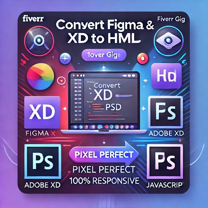 Gig Preview - Convert figma, xd, or PSD to HTML, CSS, and javascript