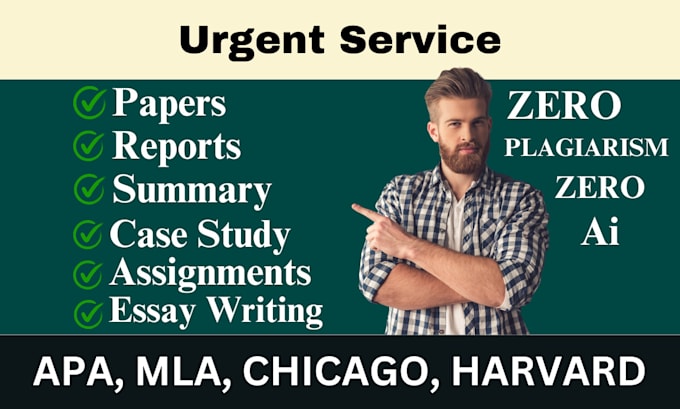 Gig Preview - Write urgent essay, research, summary, case study