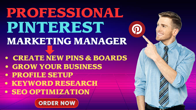 Gig Preview - Be pins and boards create as a pinterest marketing manager