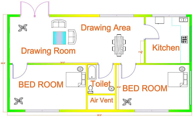 Bestseller - do auto cad 2d floor plan and anthing drawing of building