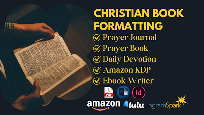 Gig Preview - Design, format christian devotional ebook, prayer book journal kdp low content