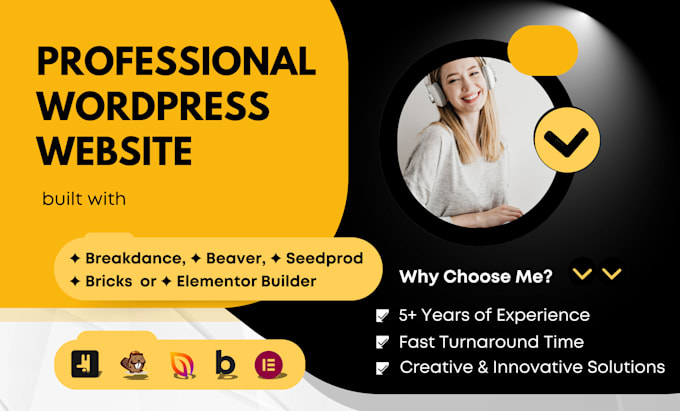 Gig Preview - Create wordpress website with breakdance, beaver, seedprod, bricks or elementor