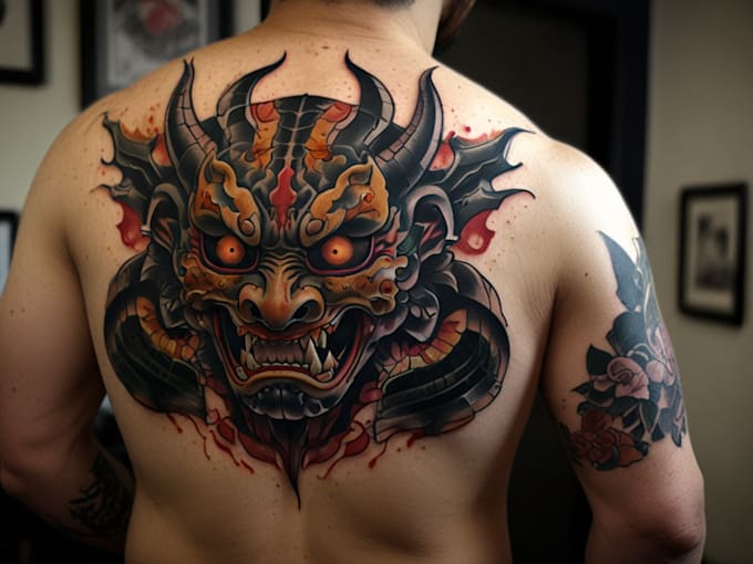 Gig Preview - Design a japanese hannya mask tattoo for you